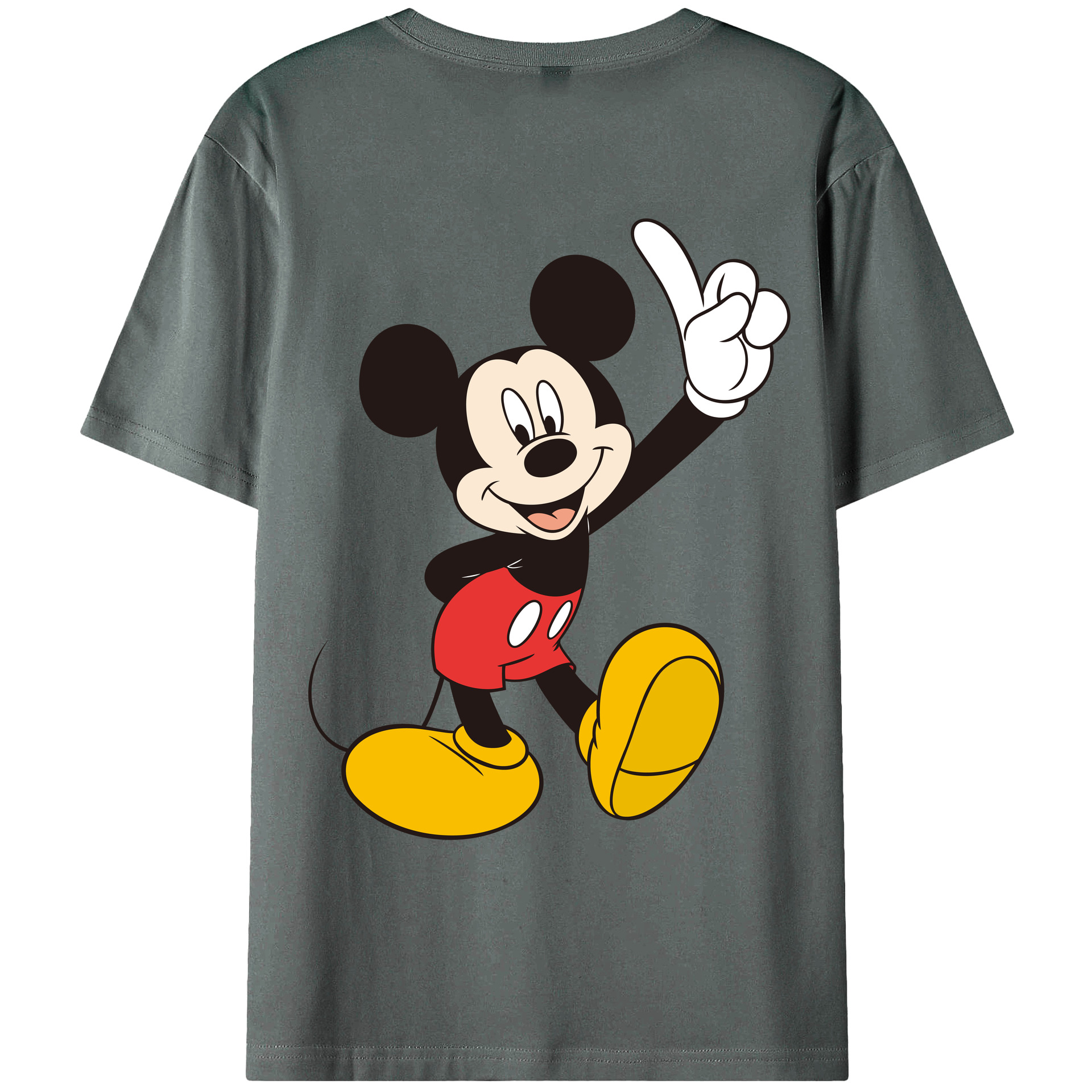 ミッキーマウス Mickey Mouse 綿100％ メンズ半袖Tシャツ（バックプリント） 通気性